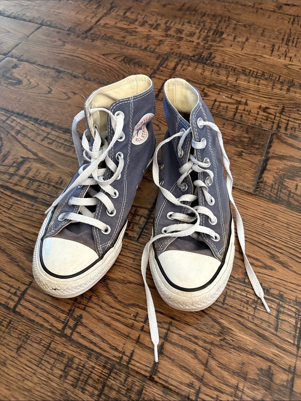 Converse High Top Sneakers in Blue with White Accents